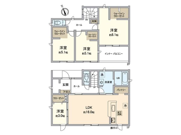 一宮市玉野・新築戸建 間取図(平面図) 一宮市玉野・新築戸建 間取図(平面図)