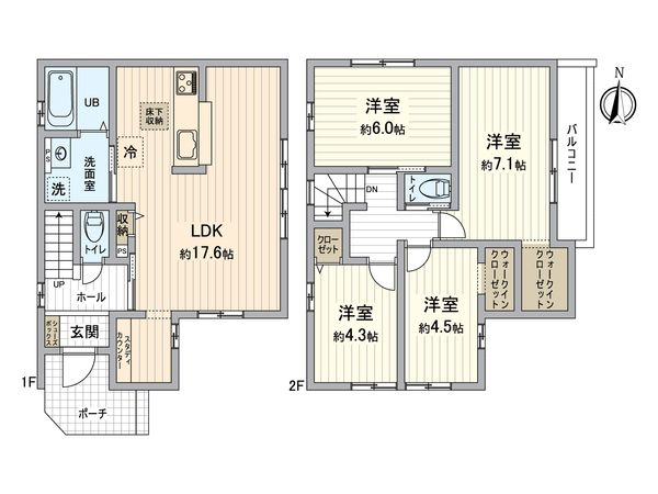 一宮市平和2丁目 間取図(平面図) 一宮市平和2丁目 間取図(平面図)