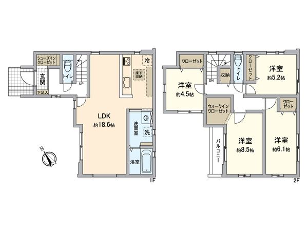 一宮市花池1丁目 1号棟 間取図(平面図) 一宮市花池1丁目 1号棟 間取図(平面図)
