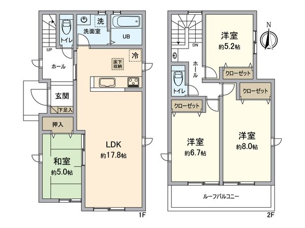 一宮市今伊勢町宮後 新築戸建 間取図(平面図) 一宮市今伊勢町宮後 新築戸建 間取図(平面図)