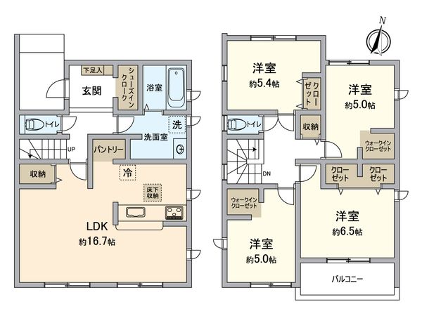 稲沢市北島町・2号棟 間取図(平面図) 稲沢市北島町・2号棟 間取図(平面図)
