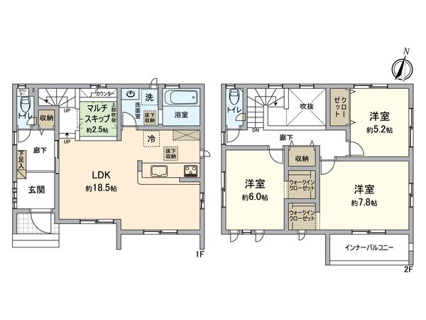 江南市飛高町栄・1号棟 間取図(平面図) 江南市飛高町栄・1号棟 間取図(平面図)