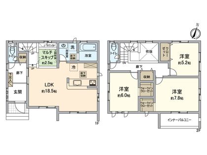 江南市飛高町栄・1号棟 間取図(平面図)