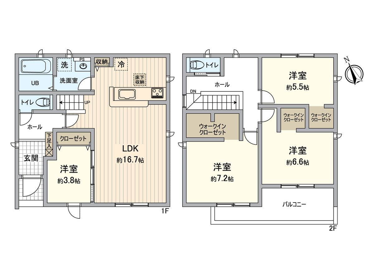 一宮市乾町・4号棟 間取図(平面図) 間取図(平面図)