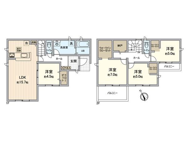 江南市宮後町・3号棟 間取図(平面図) 江南市宮後町・3号棟 間取図(平面図)