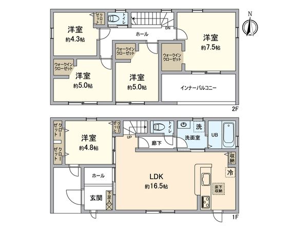 江南市東野町七社宮 1号棟 間取図(平面図)