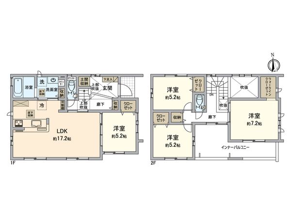 江南市高屋町本郷・1号棟 間取図(平面図)