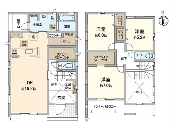 江南市高屋町本郷・2号棟 間取図(平面図)