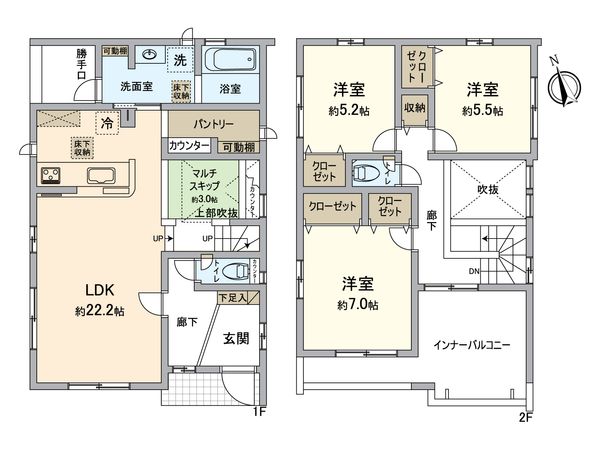 江南市高屋町本郷・4号棟 間取図(平面図) 江南市高屋町本郷・4号棟 間取図(平面図)