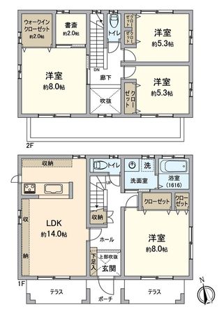 一宮市天王4丁目 戸建 間取図(平面図)