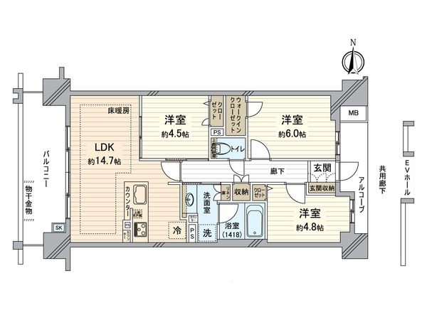 プレサンスロジェ岐阜ザ・クラスⅡ 間取図(平面図) プレサンスロジェ岐阜ザ・クラスⅡ 間取図(平面図)