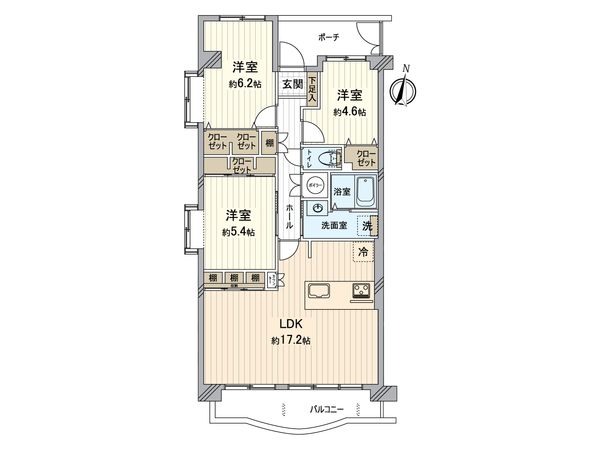 シャトレ愛松一宮Ⅱ 間取図(平面図) シャトレ愛松一宮Ⅱ 間取図(平面図)