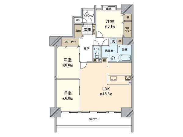 シャトレ愛松国府宮Ⅱ 間取図(平面図) シャトレ愛松国府宮Ⅱ 間取図(平面図)