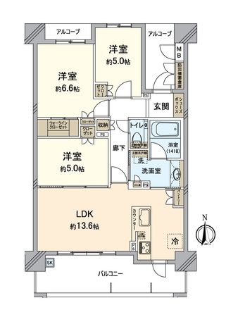 グランクレア一宮 間取図(平面図) グランクレア一宮 間取図(平面図)