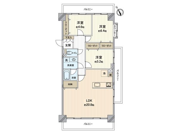エスポア一宮Ⅱ 間取図(平面図) エスポア一宮Ⅱ 間取図(平面図)