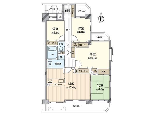 フレスト茜部Ⅱ 間取図(平面図)