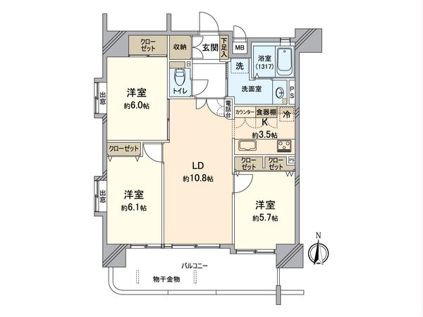 シャトレ愛松一宮Ⅹ 間取図(平面図) 間取図(平面図)