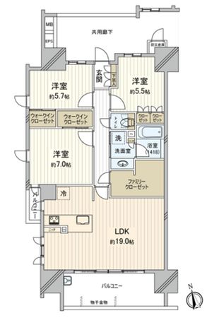 バンベール一宮レジデンス 間取図(平面図) バンベール一宮レジデンス 間取図(平面図)