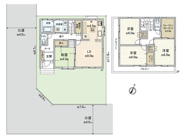 清須市鍋片2丁目 間取図(平面図) 間取図(平面図)
