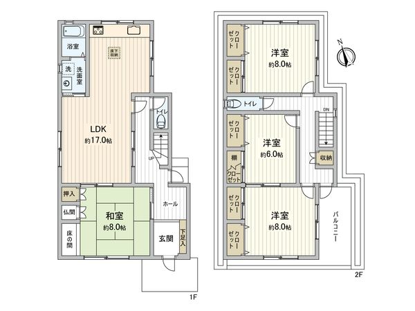 清須市西市場1丁目 戸建 間取図(平面図) 間取図(平面図)