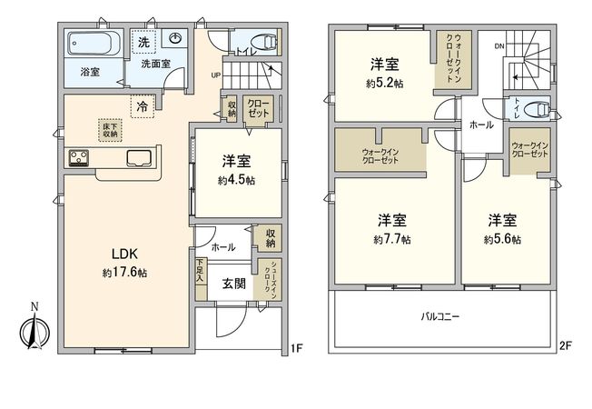 岩倉市八剱町郷 5号棟 間取図(平面図)