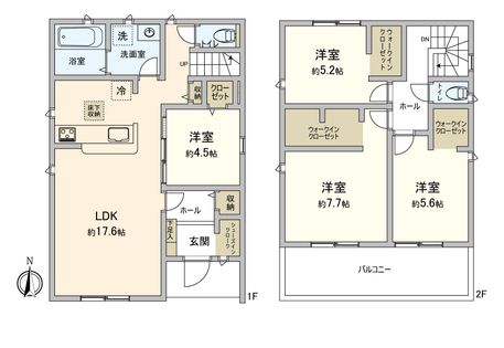 岩倉市八剱町郷 5号棟 間取図(平面図)