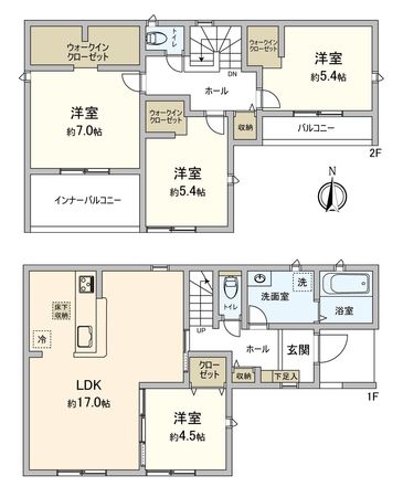 岩倉市八剱町郷 3号棟 間取図(平面図) 岩倉市八剱町郷 3号棟 間取図(平面図)