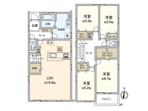 岩倉市中本町葭原 1号棟 間取図(平面図) 岩倉市中本町葭原 1号棟 間取図(平面図)