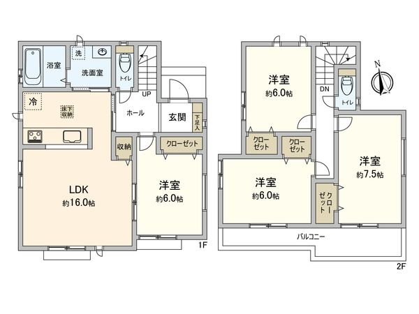 北名古屋市鍜治ケ一色西一丁目 新築戸建 D号棟 間取図(平面図) 北名古屋市鍜治ケ一色西一丁目 新築戸建 D号棟 間取図(平面図)