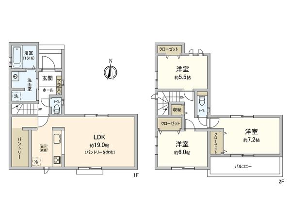 北名古屋市片場 新築戸建 間取図(平面図) 北名古屋市片場 新築戸建 間取図(平面図)