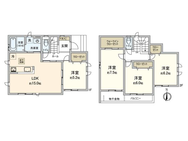 北名古屋市久地野河原 新築戸建 間取図(平面図)