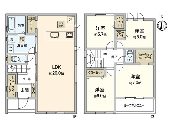 北名古屋市高田寺出口 新築戸建 間取図(平面図)