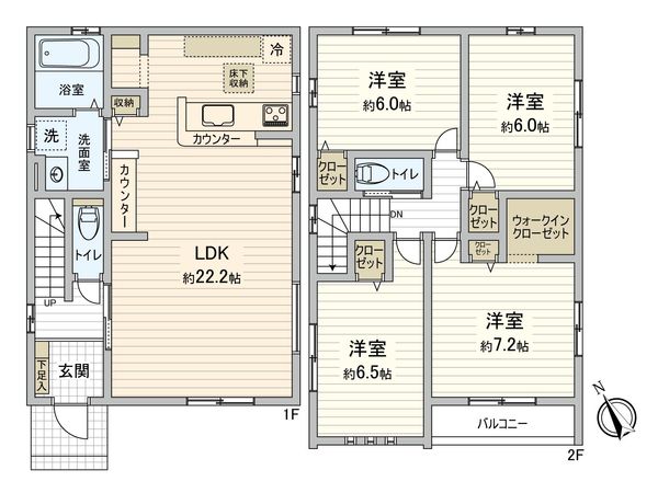名古屋市西区こも原町 戸建 間取図(平面図) 名古屋市西区こも原町 戸建 間取図(平面図)