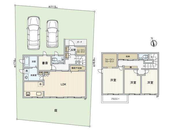 清須市西枇杷島町城並1丁目 戸建 間取図(平面図)