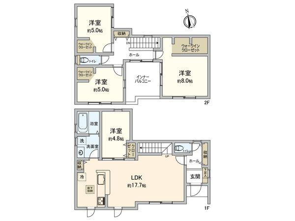 北名古屋市中之郷南 新築戸建 間取図(平面図)