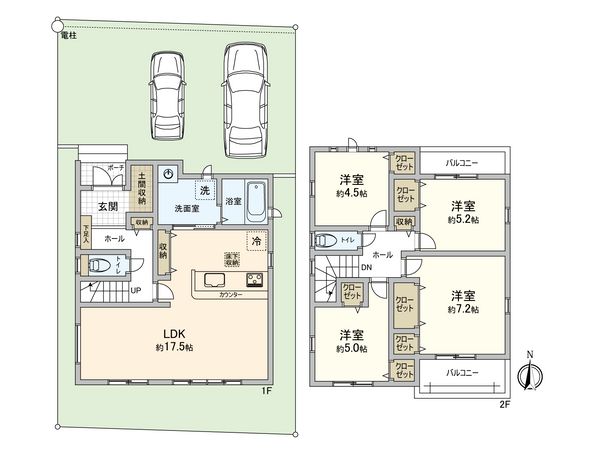 北名古屋市西之保西屋敷 新築戸建 間取図(平面図) 北名古屋市西之保西屋敷 新築戸建 間取図(平面図)