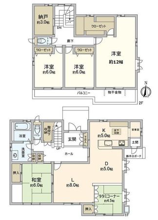 北名古屋市六ツ師道毛 間取図(平面図)