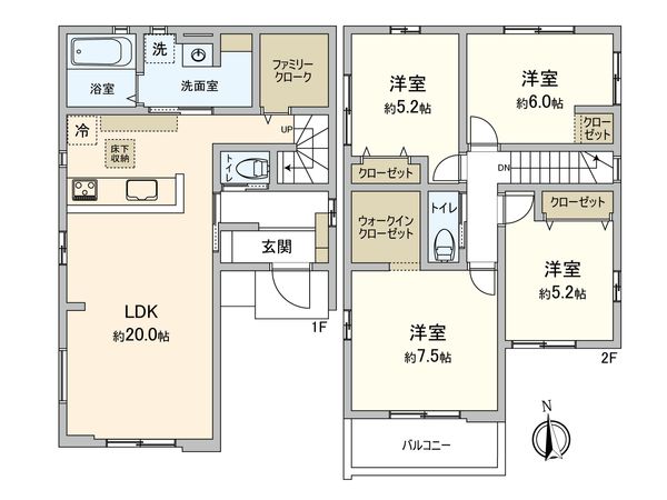 北名古屋市久地野河原 新築戸建 間取図(平面図) 北名古屋市久地野河原 新築戸建 間取図(平面図)