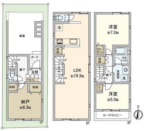 西区天塚町3丁目 間取図(平面図) 西区天塚町3丁目 間取図(平面図)