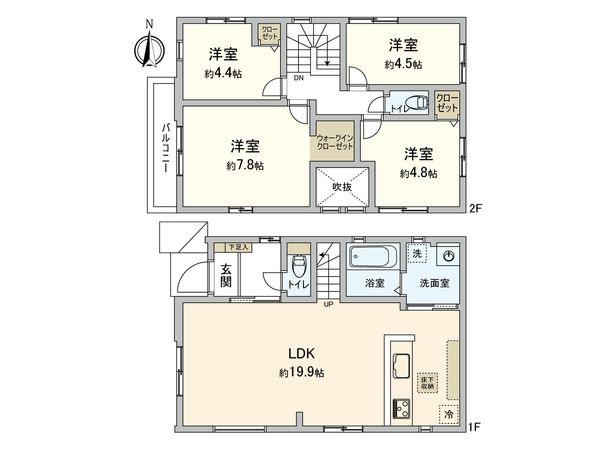 北名古屋市高田寺起返 新築戸建 間取図(平面図)