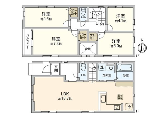 北名古屋市高田寺起返 新築戸建 間取図(平面図)
