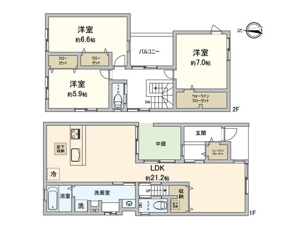 清須市西市場四丁目 間取図(平面図) 清須市西市場四丁目 間取図(平面図)