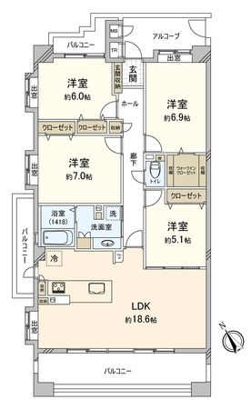 ラ・ヴィアーレ中小田井 間取図(平面図) 間取図(平面図)
