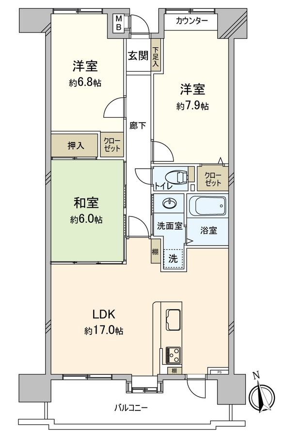 シャトレ愛松徳重 間取図(平面図) 間取図(平面図)