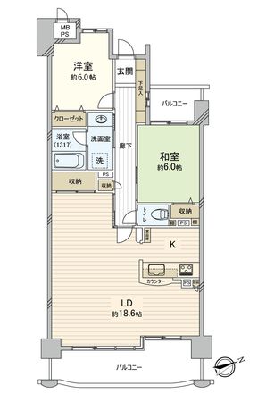 ライオンズマンションニューシティ師勝 間取図(平面図)