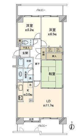 コープ野村岩倉壱番館 間取図(平面図) 間取図(平面図)
