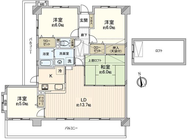 宝マンション中小田井 間取図(平面図) 宝マンション中小田井 間取図(平面図)