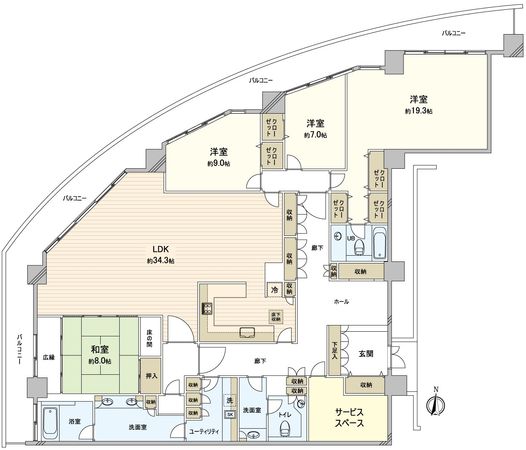ザ・シーン城北アストロタワー 間取図(平面図)
