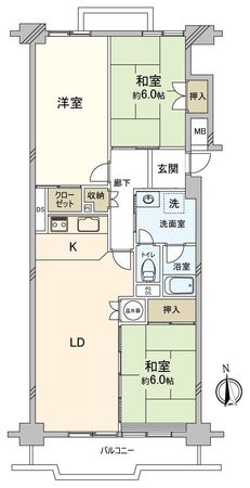 グリーンシティ師勝 D棟 間取図(平面図) グリーンシティ師勝 D棟 間取図(平面図)