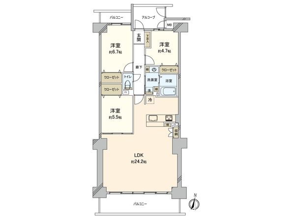 ファミール庄内通 間取図(平面図) ファミール庄内通 間取図(平面図)